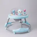 Baby Walker with Monkey Toy – Adjustable & Foldable (Blue & Grey)