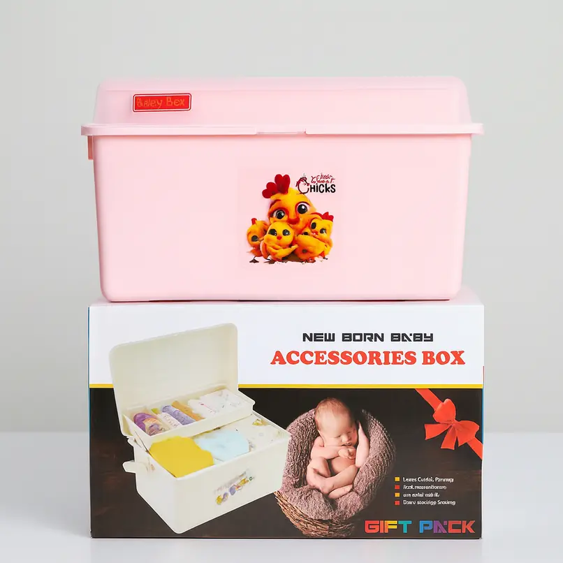 Newborn Baby Accessories Storage Box – Pink Chicks Design