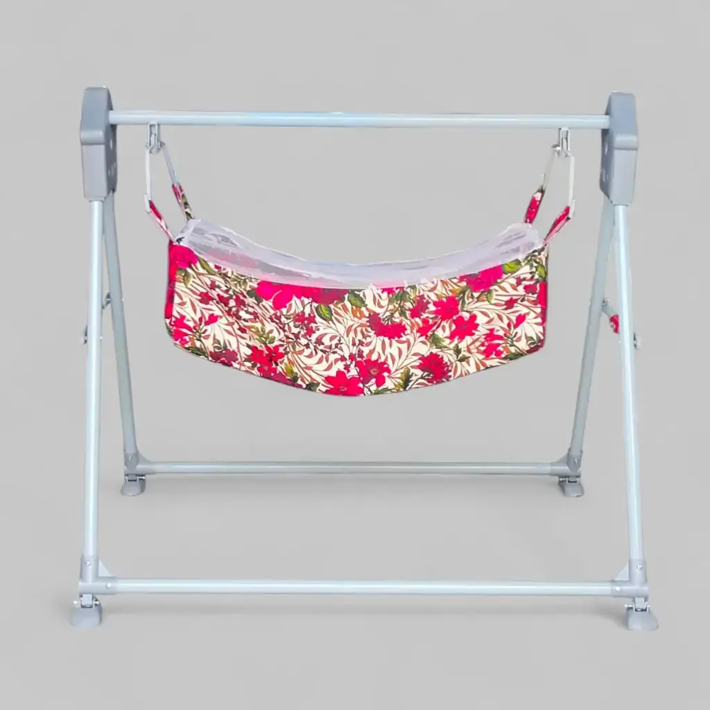 Floral Baby Swing with Mosquito Net – Newborn Hammock Cradle