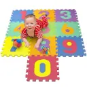 Kids Playing Foam Mat of Number Puzzle Pieces | 10 Tiles