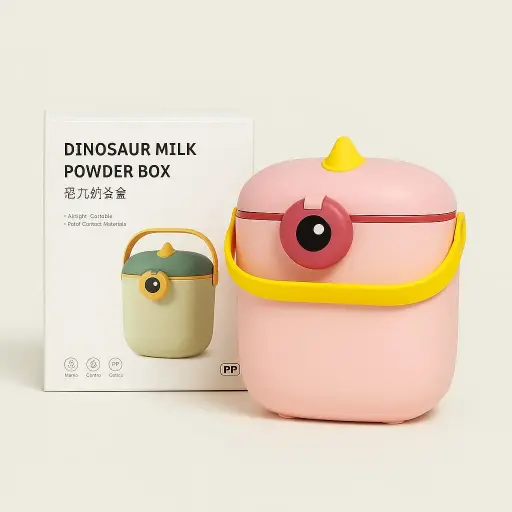 Pink Dinosaur Baby Milk Powder Container