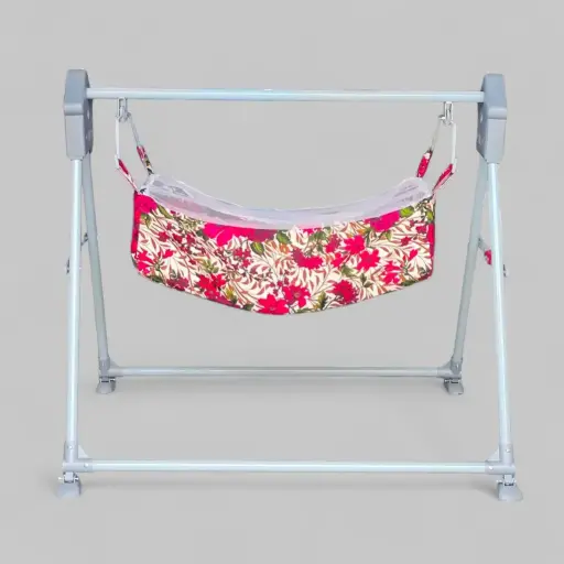 Floral Baby Swing with Mosquito Net – Newborn Hammock Cradle
