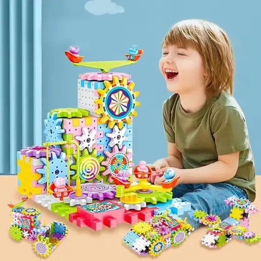 Electric Gear Spinning STEM Building Blocks